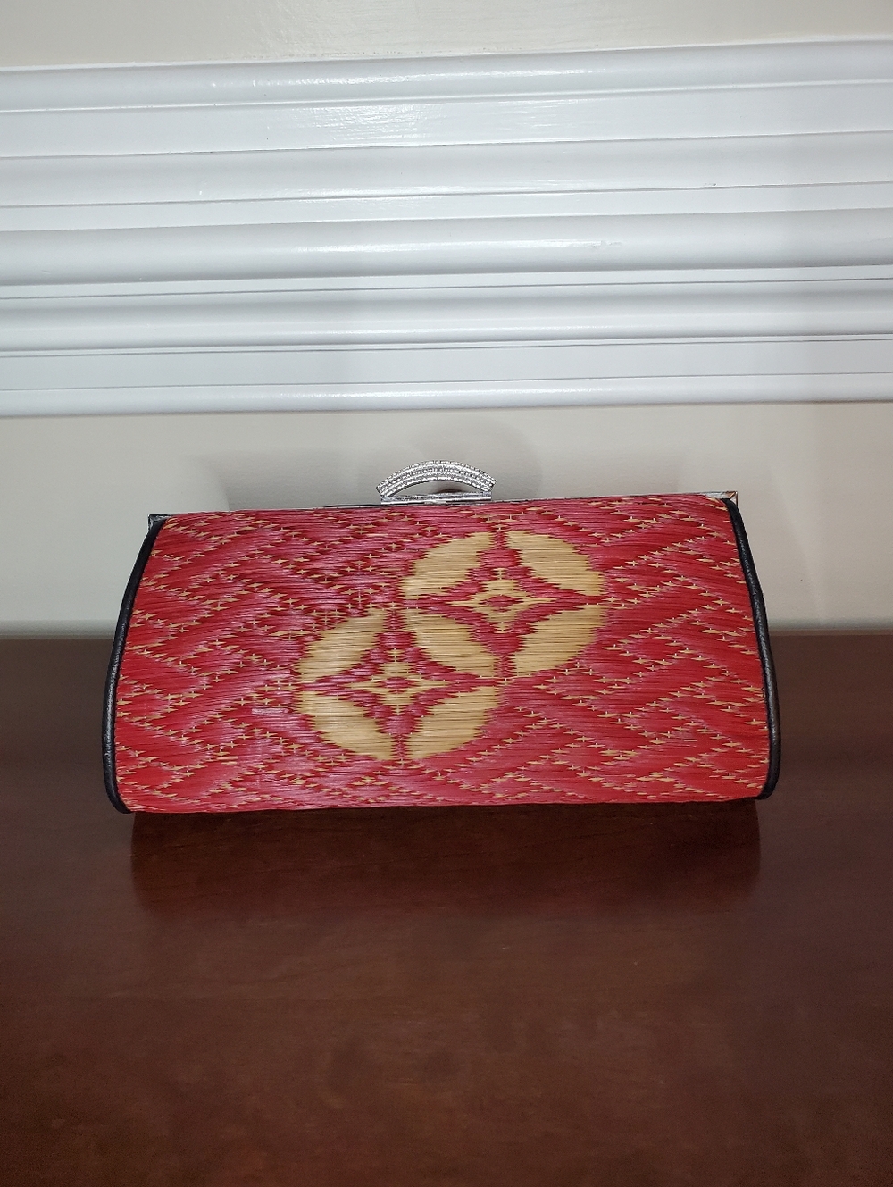 Vintage Japanese Igusa (Woven Grass) Kimono Clutch